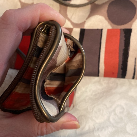 COACH Authentic Polka Dot Poppy Watercolor Tote Bag & Matching Small Wristlet - Picture 5 of 16